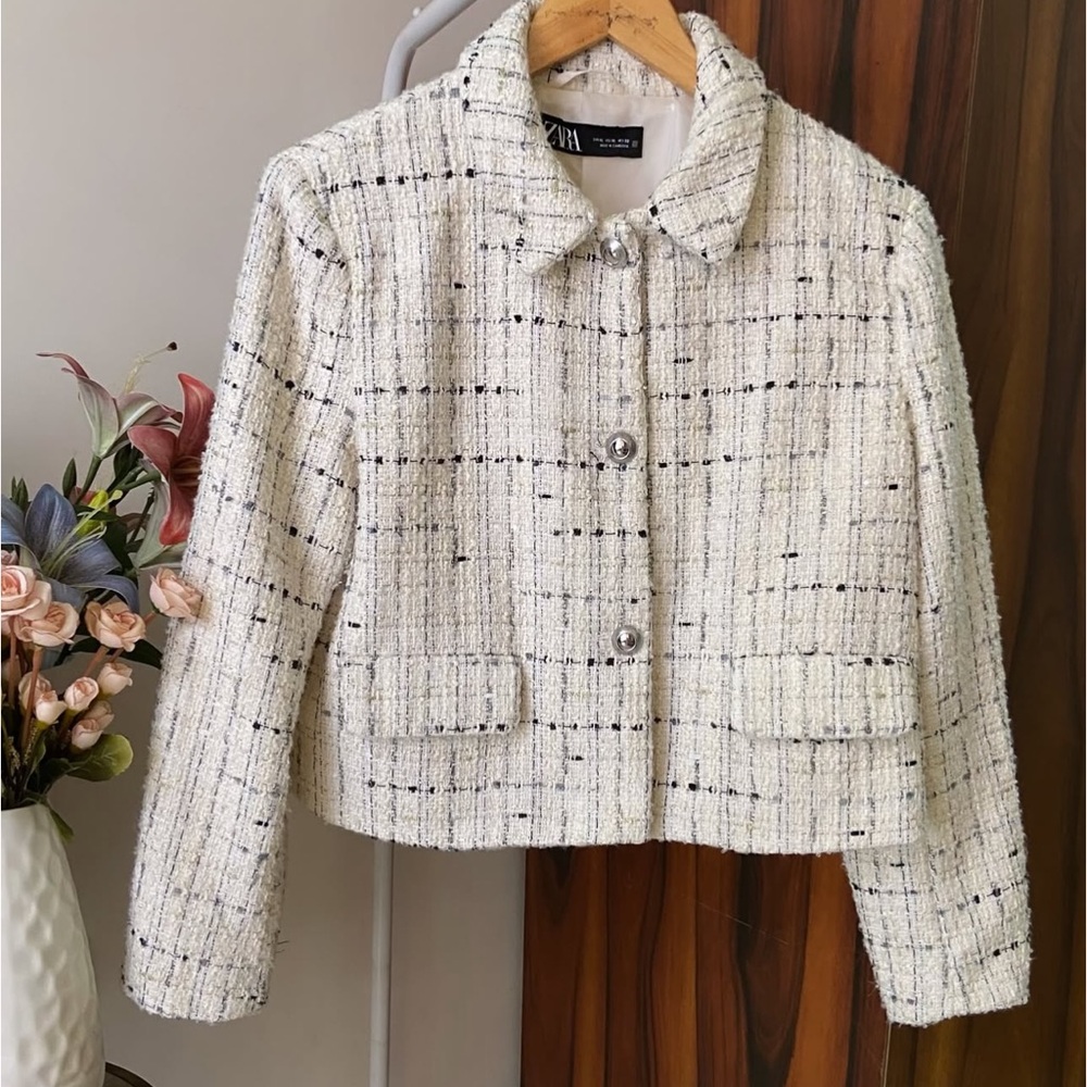 ZARA Cream Tweed Jacket